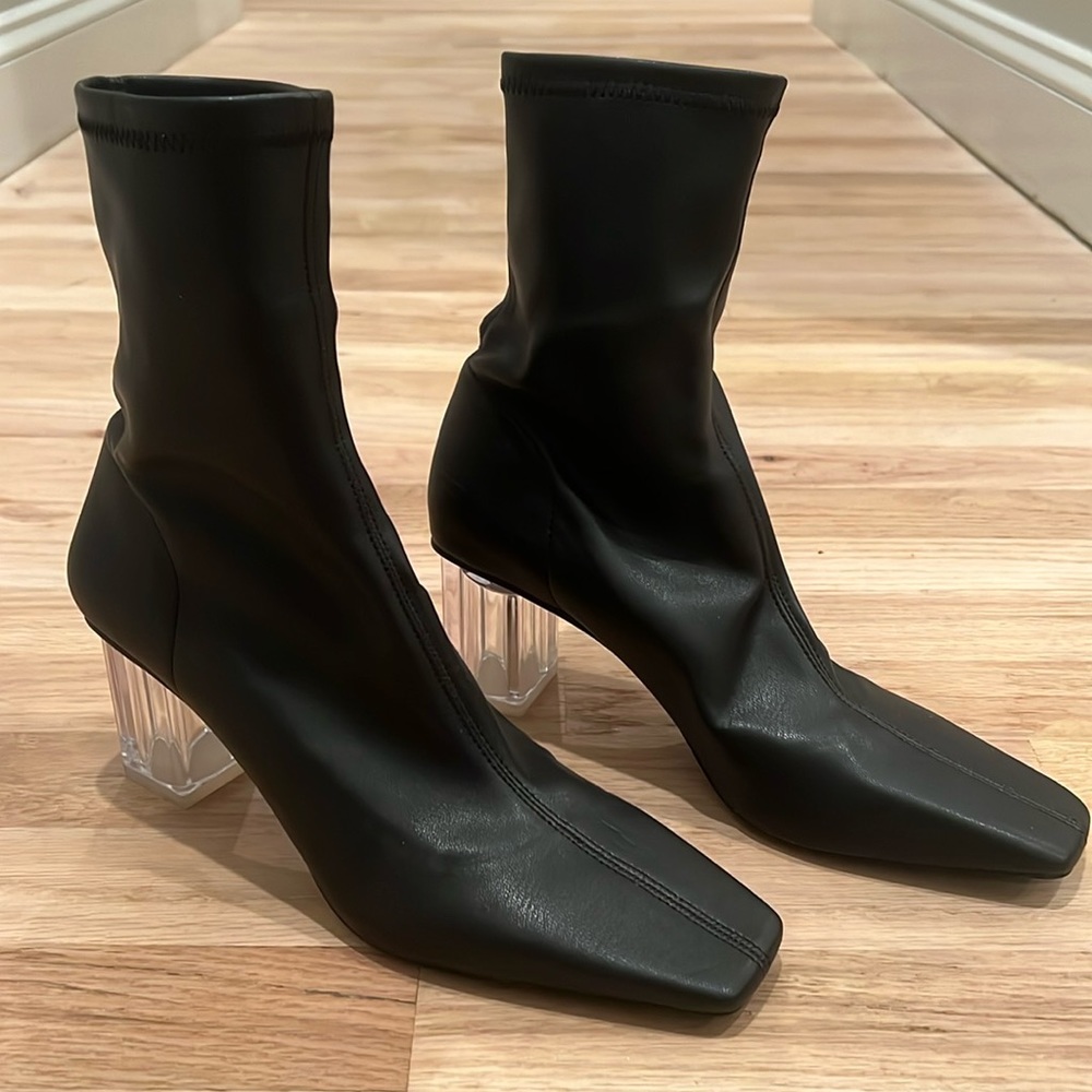 Zara clear heel ankle boot